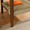 23" Boho Side Table With Storage Mid-Century Side Table With Woven Shelf Bedside Tables For Living Room Couch Bedroom - 4 of 4