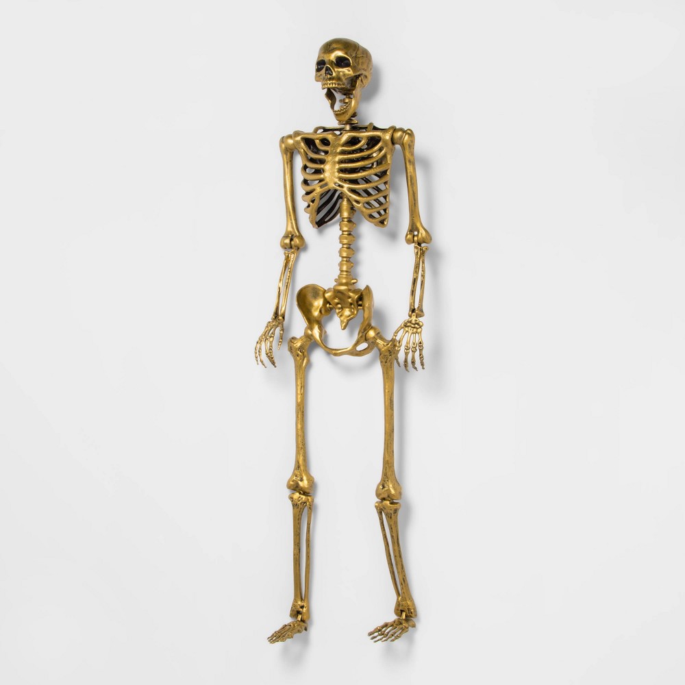 Halloween 60" Posable Gold Skeleton Halloween Decorative Mannequin - Hyde & EEK! Boutique