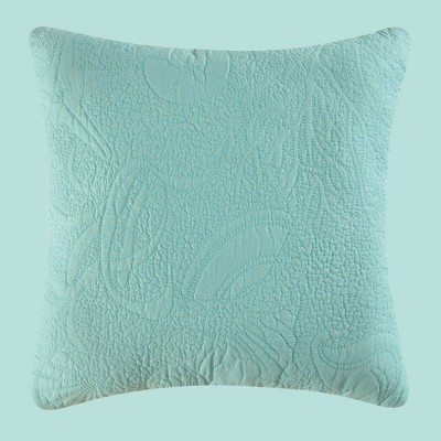 C&F Home 14" x 14" Blue Shell Matelasse Quilted 100% Cotton Decorative Accent Throw Pillow