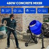 SILVEL 4.3 Cu.Ft. Concrete Mixer Machine, 450W 3/5HP Electric Cement Mixer Machine with Wheel and Stand for Stucco,Mortar, Seeds,Blue - 2 of 4