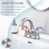 PAGED Bathroom Faucet with Aerator, Swan Style 4-inch Centerset Vanity Sink Faucet with Pop-Up Drain and Supply Hoses - 3 of 4
