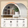 AMERLIFE 71" Tall Arched Storage Cabinet with Glass Doors & Drawers for Living Room - 3 of 4