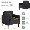 Mid-Century Fabric Armchair, Upholstered Armchair with Scooped Arms for Bedroom, Apartment, Dark Grey - 2 of 4