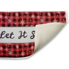 Stupell Industries Let It Snow Red Plaid Printed Plush Bath Mat And Bath Rug, Design By Chad Barrett, 18"X30" - 2 of 4