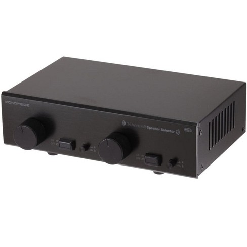 Monoprice Dual Source 2-Channel A/B Speaker Selector With Volume Control,  Up To 100 Watts Per Channel