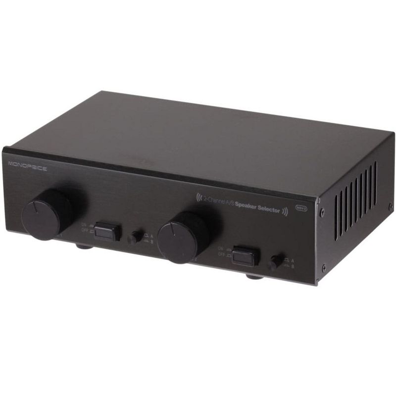 Monoprice Dual Source 2-Channel A/B Speaker Selector With Volume Control, Up To 100 Watts Per Channel, 1 of 3