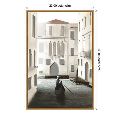 Venice Moment Canvas Print with Sylvie Maple Frame