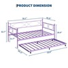 Metal Daybed with Trundle, Sofa Bed Frame with Steel Slats, Multifunctional Design for Bedroom or Guest Room - 2 of 4