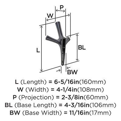 Matte Black Triple Prong Decorative Wall Hook
