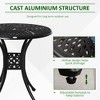 30" Round Patio Dining Table with Umbrella Hole, Antique Cast Aluminum Outdoor Bistro Table Only, Black - 4 of 4