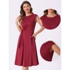 INSPIRE CHIC Women's Sleeveless Round Collar Front Twist Work Office Elegant A Line Midi Dresses - 2 of 4