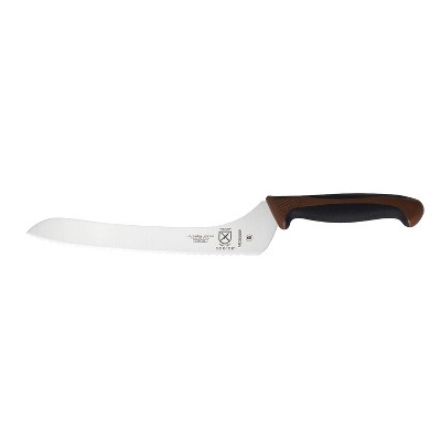 Mercer Culinary Millennia 9 Inch Offset Bread Knife with Brown Color-Coded Handle