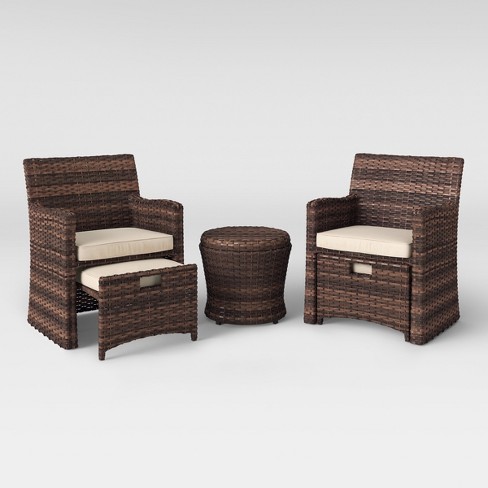 halsted 5pc wicker patio seating set - tan - threshold™ : target