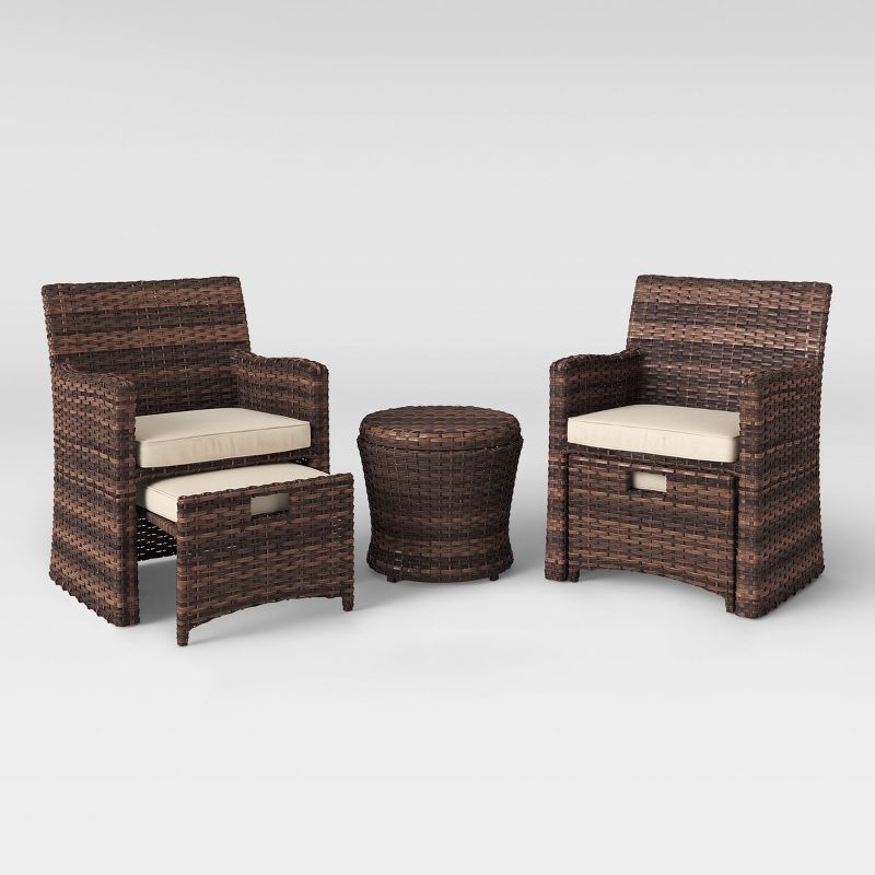 Halsted 5pc Wicker Small Space Patio Furniture Set - Threshold&#153;, 3 of 17