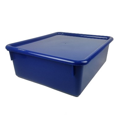 Romanoff Products Romanoff Double Stowaway Tray with Lid 16" x 13.5" x 5.5" Blue (ROM13004)