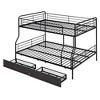 NicBex Full XL Over Queen Bunk Bed ,Metal Loft Bed with Guardrails and Ladder for Bedroom,Split Into 2 Beds,Black/White - 4 of 4