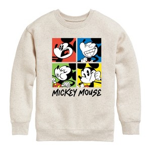 Boys' - Disney - Mickey Colorblock Graphic Long Sleeve Fleece Sweatshirt - 1 of 4