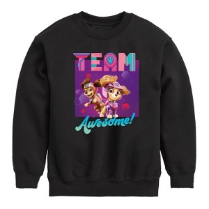 Boys' - Paw Patrol - Team Awesome Graphic Long Sleeve Fleece Sweatshirt - 1 of 4