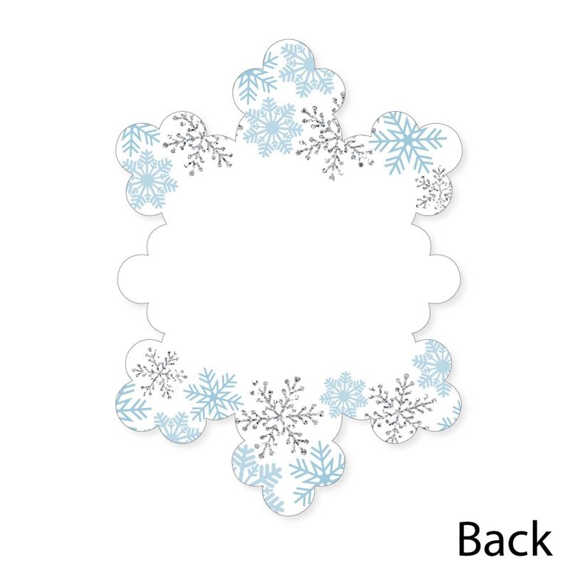 Big Dot of Happiness Winter Wonderland - Shaped Thank You Cards - Snowflake Holiday Party & Winter Wedding Thank You Cards with Envelopes - Set of 12, 5 of 8