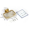 Aoibox Stainless Steel Soap Dish for Shower, Double Locking Screw-in Holder, Hollow Drainage, Wall Mount for Soap, Sponge, Keys, Satin Gold - 2 of 4