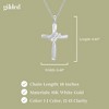 GILDED Small 10KT White Gold Natural Round-Cut Diamond Accent (I-J Color, I2-I3 Clarity) 3 Stone Cross Pendant-Necklace, 18" Chain - 4 of 4