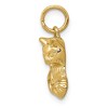 Black Bow Jewelry 14k Yellow Gold 2D Cat and Ball Charm or Pendant - 2 of 4
