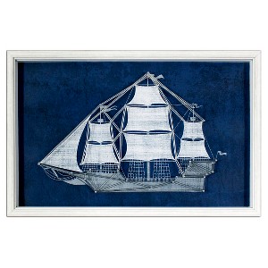 Ship String Art - Pillowfort , White Blue