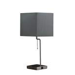 21.5" Modern Metal Table Lamp with USB Charging Port Gray - Ore International