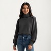 Anna-Kaci Women's Turtleneck Pullover Top with Contrast Trim Details and Ribbed Hemline for a Clean Modern Silhouette - 2 of 4