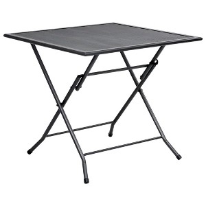 vidaXL Outdoor Dining Table Garden Patio Folding Table with Mesh Design Steel - 1 of 4