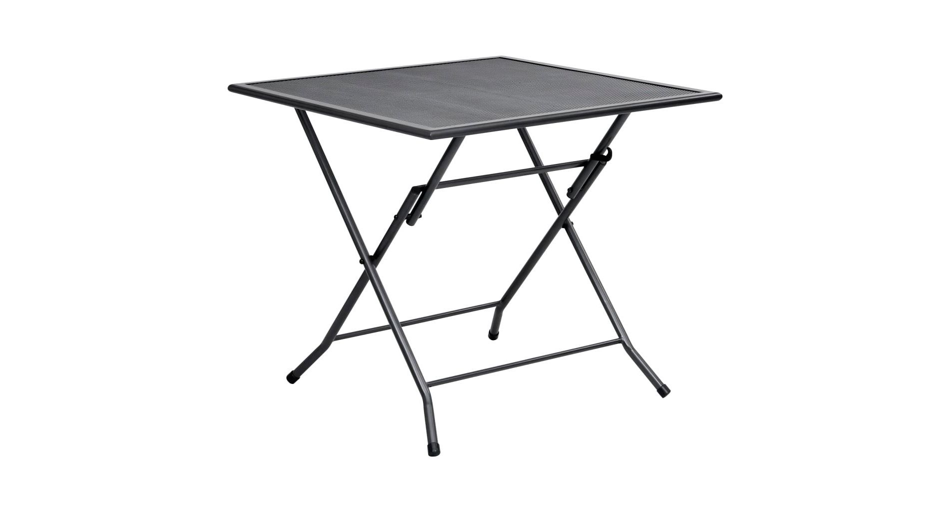 vidaXL Outdoor Dining Table Garden Patio Folding Table with Mesh Design Steel
