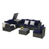 6-Piece Premium Patio Sectional: Wicker Sofa + Corner Table & Glass Top – Commercial Durability - 3 of 4