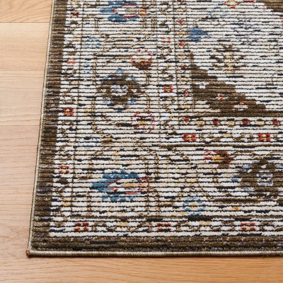 Sierra Ivory and Olive Green Hand-knotted Wool Rug 4' x 6'