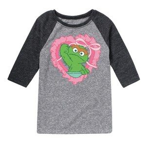 Boys' - Sesame Street - Oscar Coquette Raglan Graphic T-Shirt - 1 of 4
