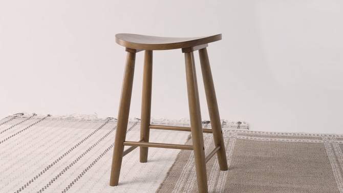 Maven Lane Luna Backless Modern Dining Kitchen Stool with Narrow Saddle Seat, Set of 3, 2 of 8, play video