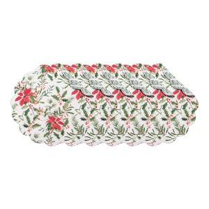 C&F Home Silvia Poinsettia Round Placemats Set of 6, 17" - 1 of 4