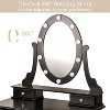 Modern Vanity Table with Mirrors and LED Light,Wooden 2 in 1 Makeup Desk Dressing Table with Chairs,with Drawers ,Storage,for Bedroom - 4 of 4