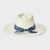 Straw Fedora Hat with Bandana Detail - Universal Thread™ Off-White - 3 of 4