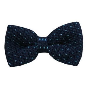 TheDapperTie Men's Navy With Small Heart 2.75 W And 4.75 L Inch Knit Pre-Tied adjustable Bow Tie - 1 of 3