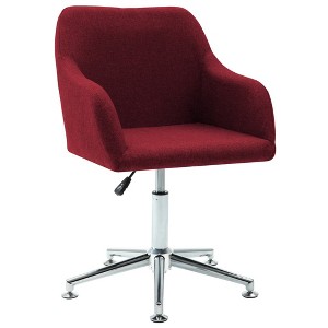 vidaXL Swivel Office Chair Wine Red Fabric - 1 of 4