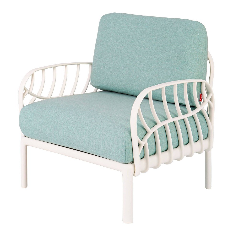 Photos - Garden Furniture Lagoon Laurel Outdoor Club Chair with Cushion - White/Seafoam  