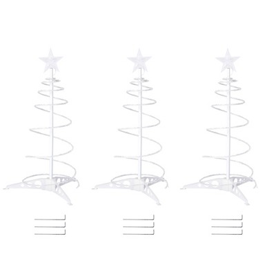 Yescom Munchkin  3 pack 2ft Spiral Tree for Indoo forr Outdoor Holiday Christmas Decoration Cool White Cold White