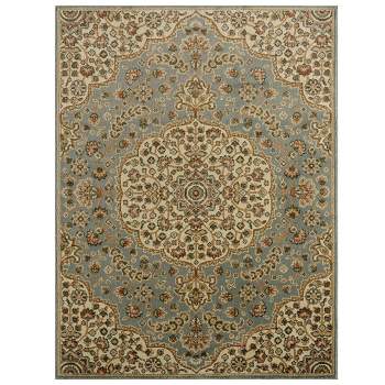 Home Dynamix Royalty Medallion Traditional Area Rug, Blue/Ivory, 5'2"x7'2"