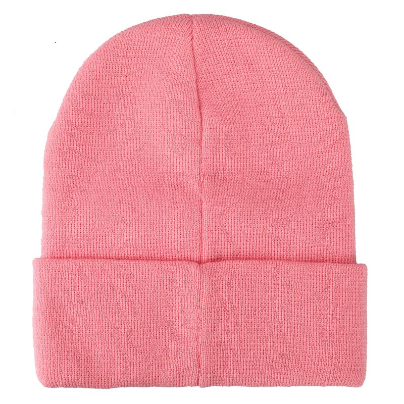 Kirby Smiling Face Pink Cuffed Plain Skull Acrylic  Knitted Embroidered Logo Beanie Hat, 3 of 4