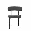 CAVINAS Modern Velvet Dining Chair with Crescent Backrest, Upholstered Accent Chair with Metal Legs for Dining Room, Kitchen - 3 of 4