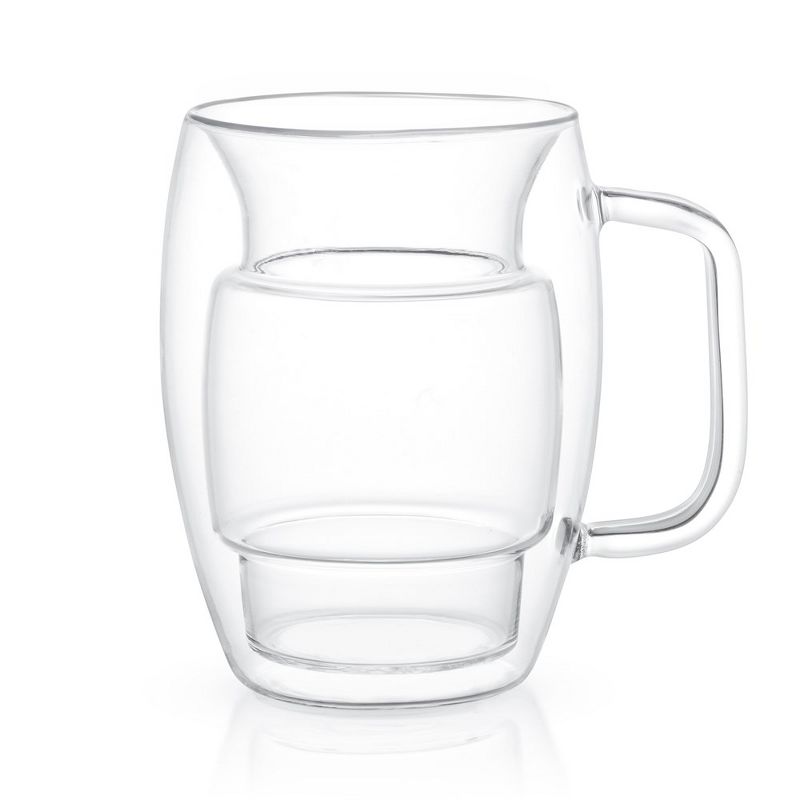 JoyJolt Cadus Glass Coffee Cups Double Wall  - Set of 2 Insulated Mugs Tea Glasses - 16-Ounces, 4 of 7