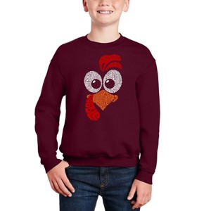 LA Pop Art Turkey Face - Boy's Word Art Crewneck Sweatshirt - 1 of 4