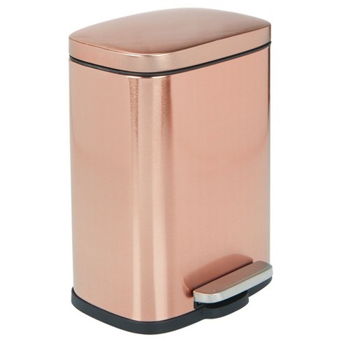 happimess 3.2-Gallons Rose Gold Steel Kitchen Trash Can with Lid