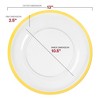Smarty Had A Party 13" Clear w/ Gold Rim Round Disp. Plastic Charger Plates - 60 pcs - 3 of 4