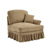 Vynxaria Modern Chenille Sofa Light Coffee, W/1 Pillow, Detachable Ruffle Skirts (2 Styles), Multi-Module Configurable - 2 of 4